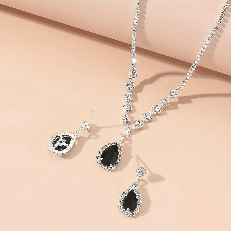 1 Pair Dangle Earrings +1 Pc Necklace Zinc Alloy Jewelry Set