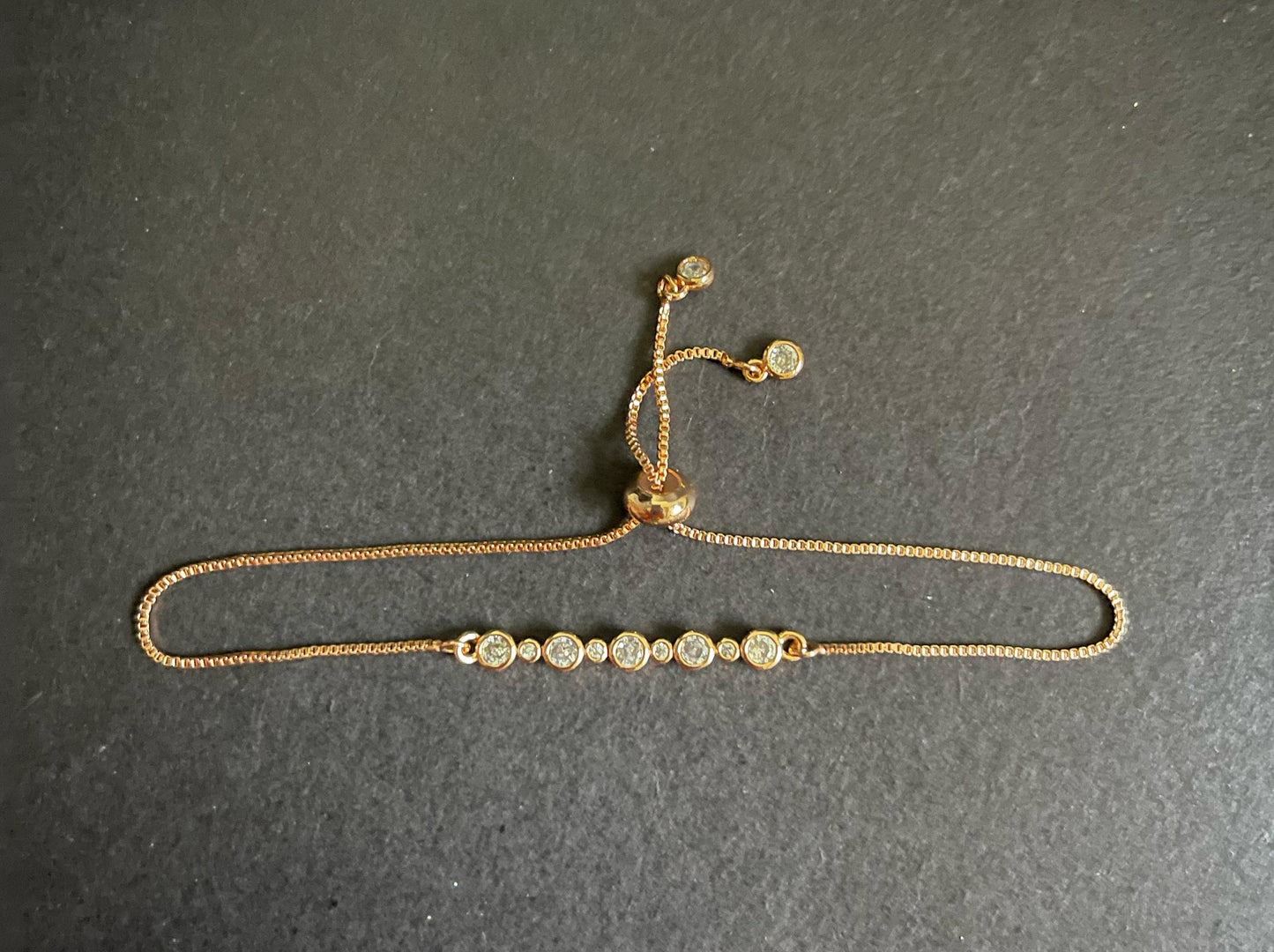 Elegant Gold Adjustable Bracelet with Crystal Accents