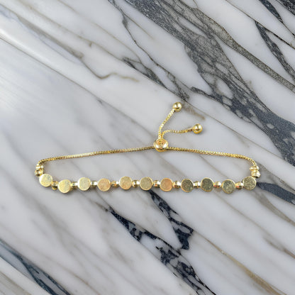 Elegant Gold-Tone Adjustable Beaded Bracelet