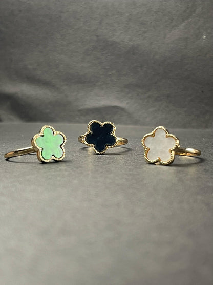 Elegant Clover Charm Rings