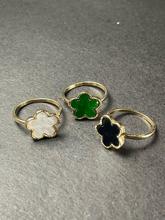 Elegant Clover Charm Rings