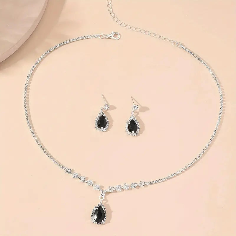 1 Pair Dangle Earrings +1 Pc Necklace Zinc Alloy Jewelry Set