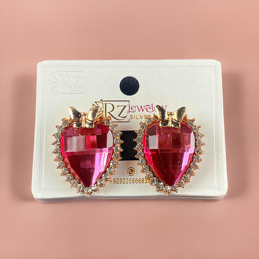 Elegant Heart-Shaped Crystal Earrings – Assorted Colors