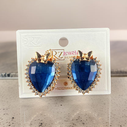 Elegant Heart-Shaped Crystal Earrings – Assorted Colors